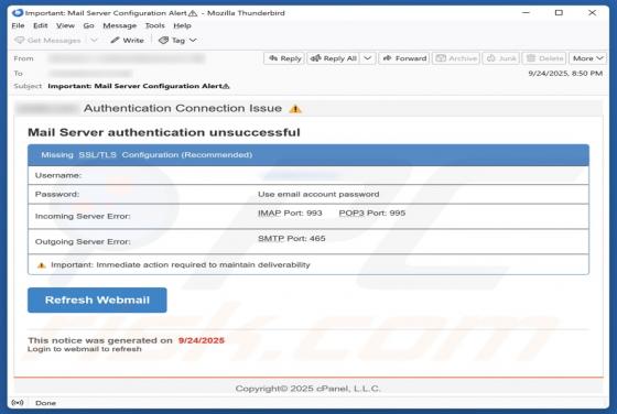 Mail Server Authentication Unsuccessful Arnaque