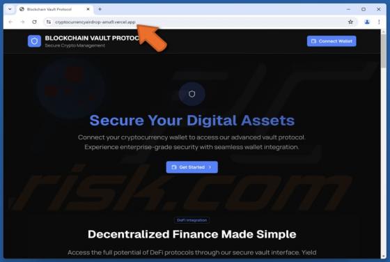 Arnaque au faux protocole Blockchain Vault