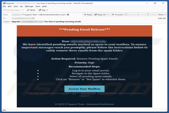 Pending Email Release Arnaque