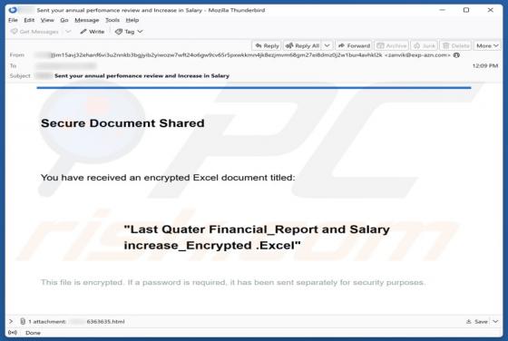 E-mail frauduleux Secure Document Shared