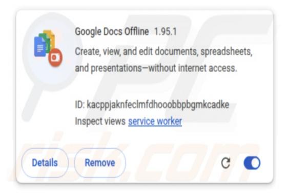 Fausse extension Google Docs Offline