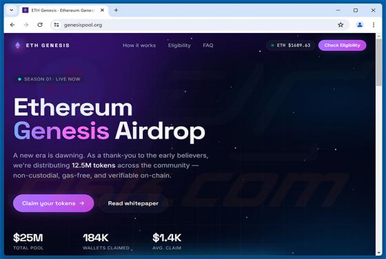 Ethereum Genesis Airdrop arnaque