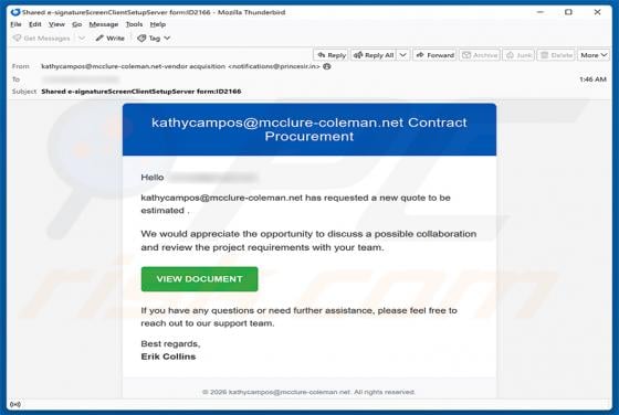 Contract Procurement Email Virus