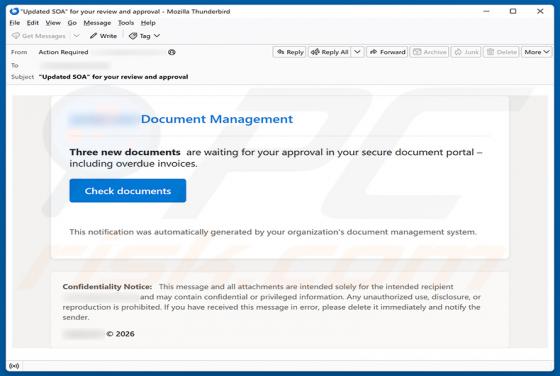 Documents Are Waiting For Your Approval arnaque par e-mail