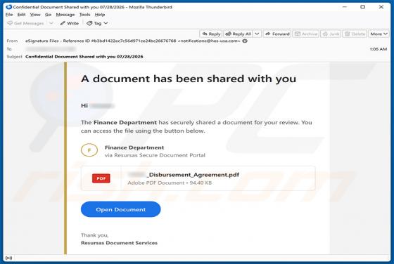Finance Department Secure Document Email Virus