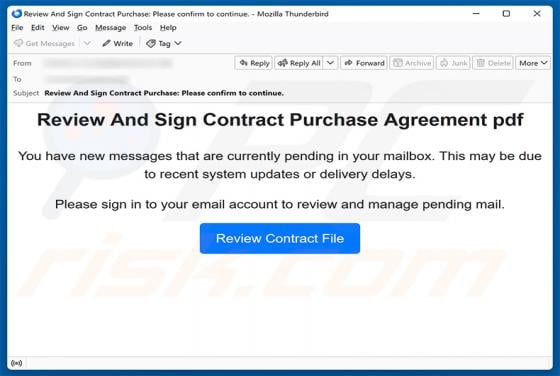 Review And Sign Contract Purchase Agreement arnaque par e-mail