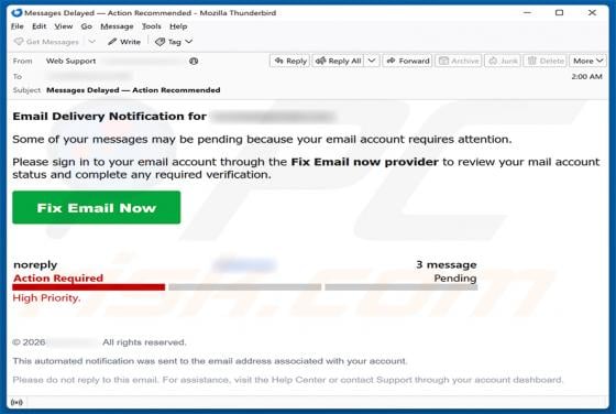 Email Delivery Notification arnaque