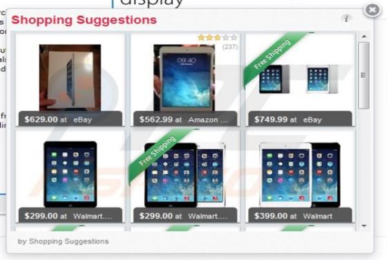 Publicités de Shopping Suggestion