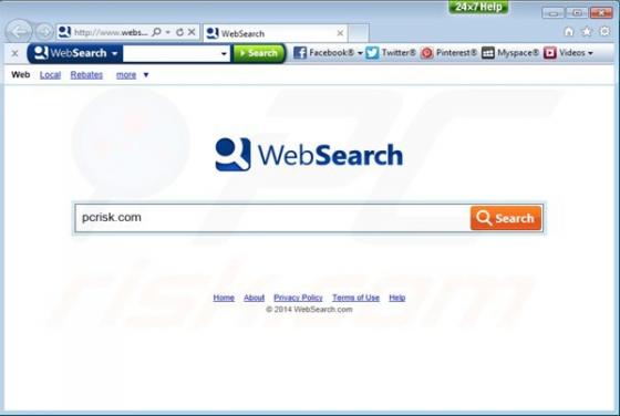 Redirection vers WebSearch.com