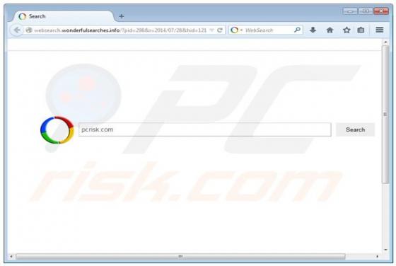 Redirection vers Websearch.wonderfulsearches.info