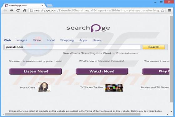 Redirection vers Searchpge.com