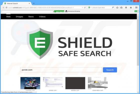 Redirection vers Search.eshield.com