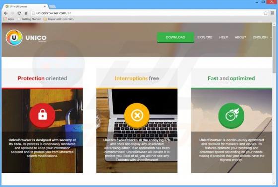 Logiciel de publicité Unico Browser