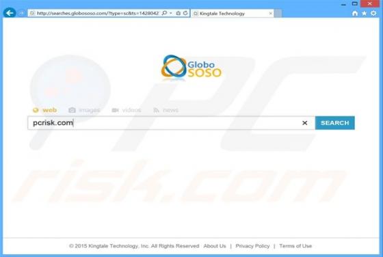 Redirection vers Searches.globososo.com