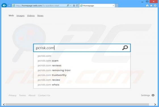Redirection vers Homepage-web.com