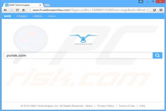 Redirection vers Search.webssearches.com