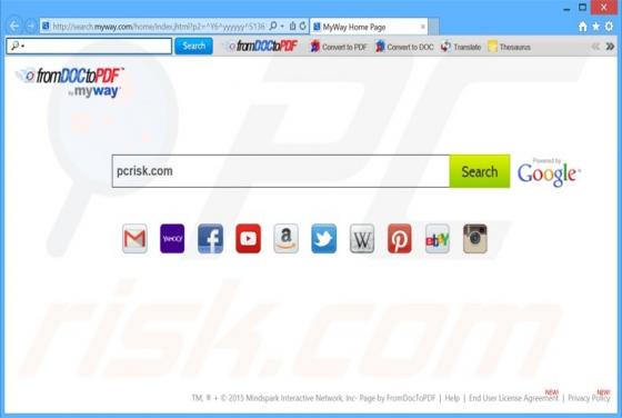 Redirection vers Search.myway.com