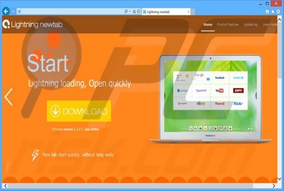 Logiciel de publicité Lightning newtab