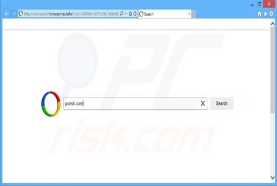 Redirection vers Websearch.hotsearches.info