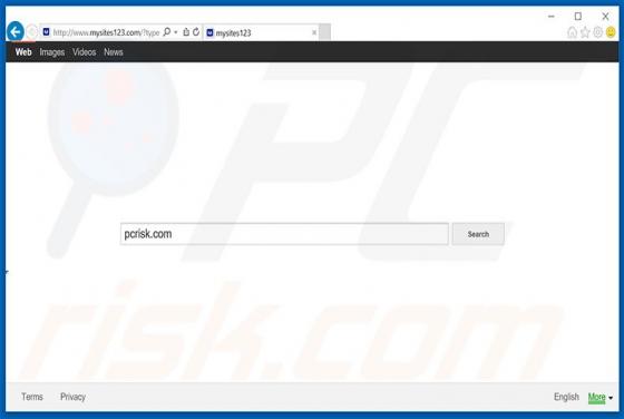 Redirection vers Mysites123.com