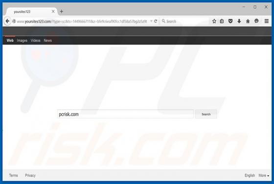 Redirection vers Yoursites123.com