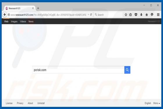 Redirection vers Newsearch123.com