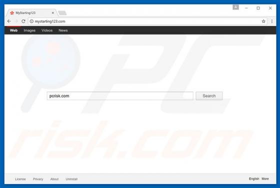 Redirection vers Mystarting123.com