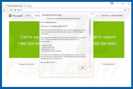 Arnaque Access To Your Computer Has Been Restricted