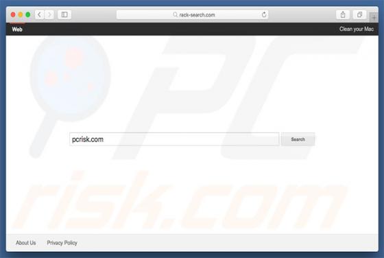 Redirection vers Rack-search.com (Mac)