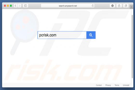 Redirection vers search.anysearch.net (Mac)