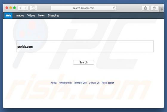 Redirection vers Search.arcahol.com (Mac)