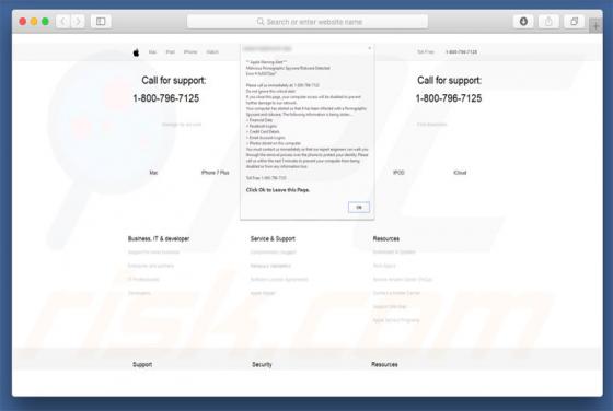 Arnaque Apple Warning Alert (Mac)