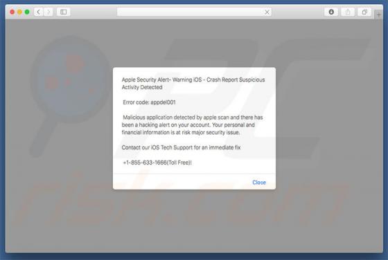 Arnaque Apple Security Alert (Mac)