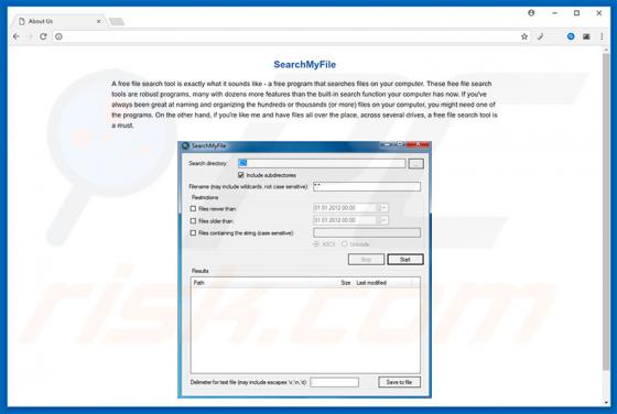 Logiciel de publicité SearchMyFile