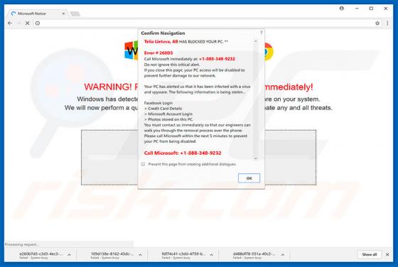Arnaque ISP HAS BLOCKED YOUR PC