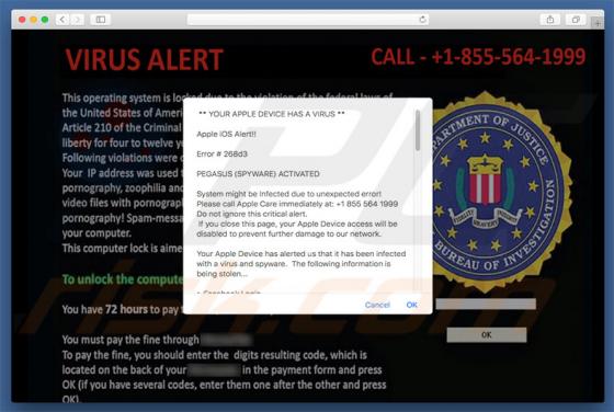 Arnaque PEGASUS SPYWARE ACTIVATED (Mac)