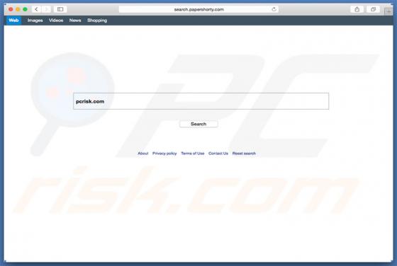 Redirection vers search.papershorty.com (Mac)