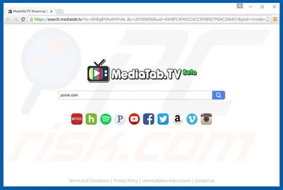 Redirection vers Search.mediatab.tv