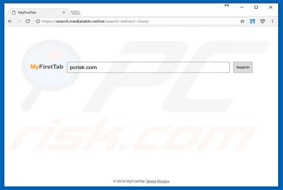 Redirection vers Search.mediatabtv.online