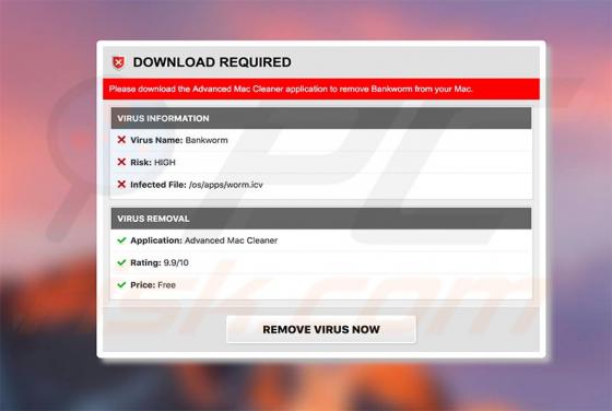 Arnaque Bankworm Virus POP-UP (Mac)