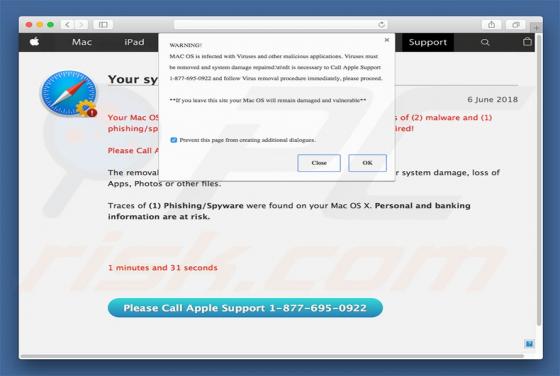 Arnaque Please Call Apple Support POP-UP (Mac)
