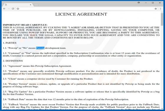 Logiciel de publicité Powzip