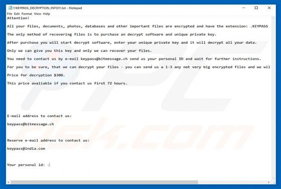 Logiciel de rançon KEYPASS