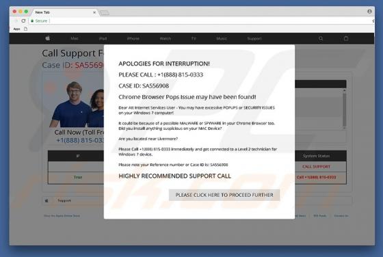 Arnaque Apologies For Interruption! POP-UP (Mac)