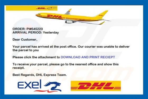 Courriel Virus DHL
