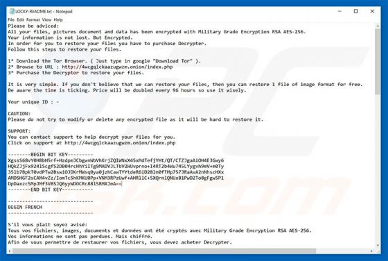 Logiciel de rançon Locky Imposter