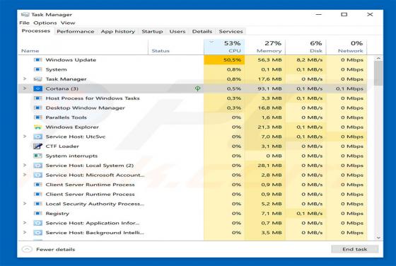 Virus Crypto Miner Cortana.exe