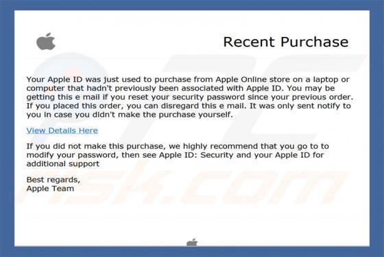 Courriel Virus Apple Recent Purchase