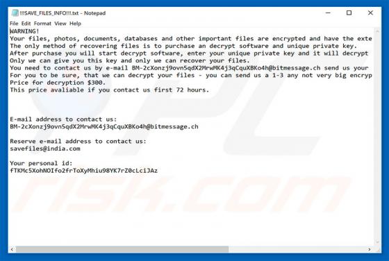 Logiciel de rançon SAVEfiles