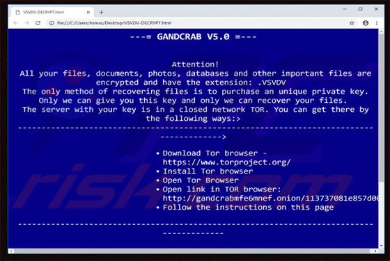 Logiciel de rançon GANDCRAB V5.0